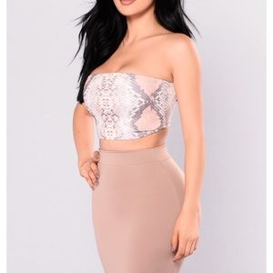Snakeskin tube top